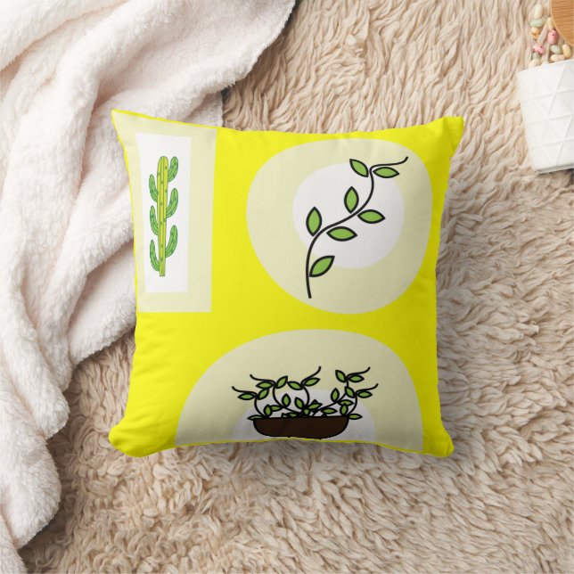Coussin de jet d'art végétal minimaliste (Couverture)