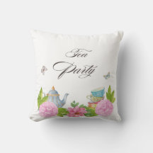 Coussin de jet de fête de thé floral élégant