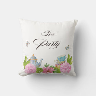 Coussin de jet de fête de thé floral élégant
