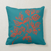 Coussin de jet de feuille d'octobre - orange et