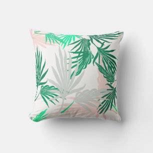 Coussin de jet de feuilles de palmier vert nature