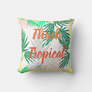 Coussin de jet de feuilles de palmier vert nature