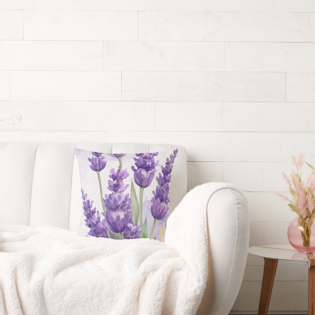 Coussin de jet de fleur de lavande | Fleur de lava (Canapé)