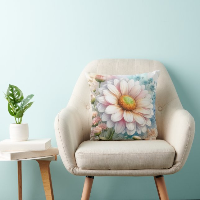 Coussin de jet de fleur de marguerite Décoration f (Chaise)
