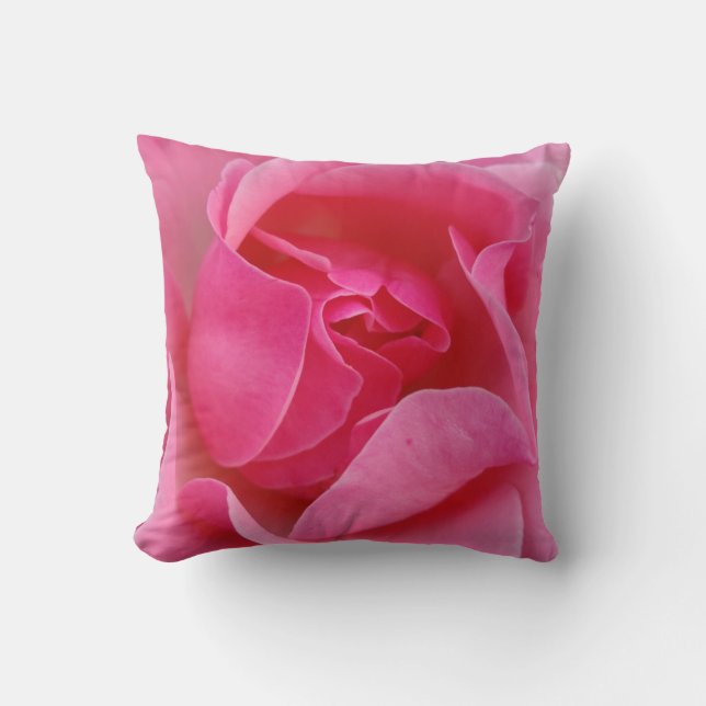 Coussin de jet de fleur de rose rose (Recto)