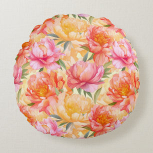 Coussin de jet de fleurs de paonie