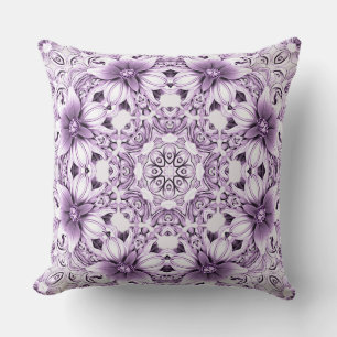 Coussin de jet de fleurs violettes élégantes