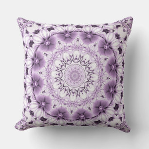 Coussin de jet de fleurs violettes élégantes