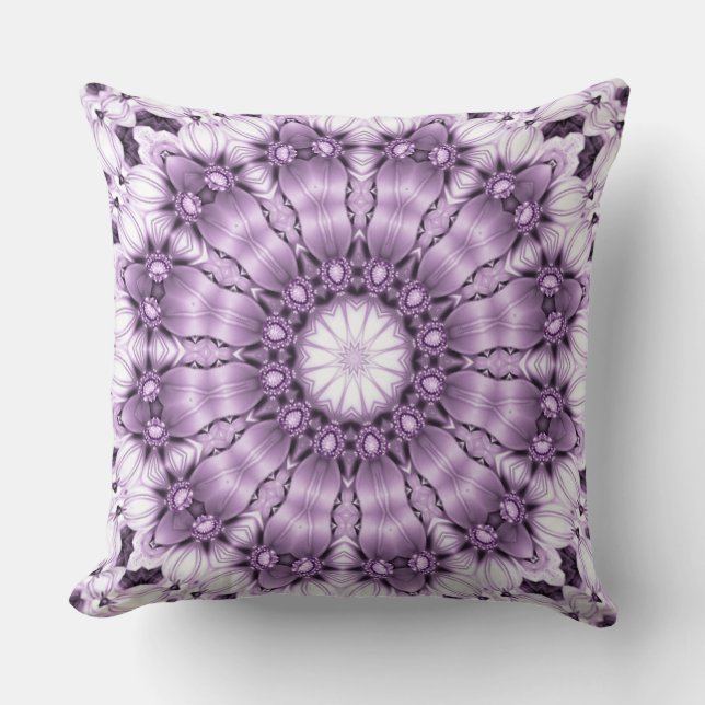 Coussin de jet de fleurs violettes élégantes (Recto)