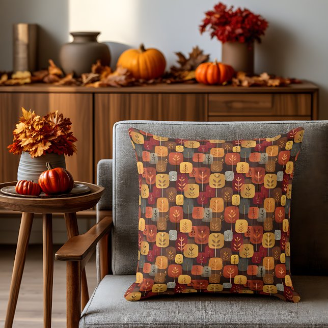 Coussin de jet de forêt automnale de style moderne (Créateur téléchargé)