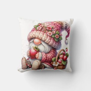 Coussin de jet de gnome de fraise