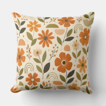 Coussin de jet de jardin à fleurs d'orange