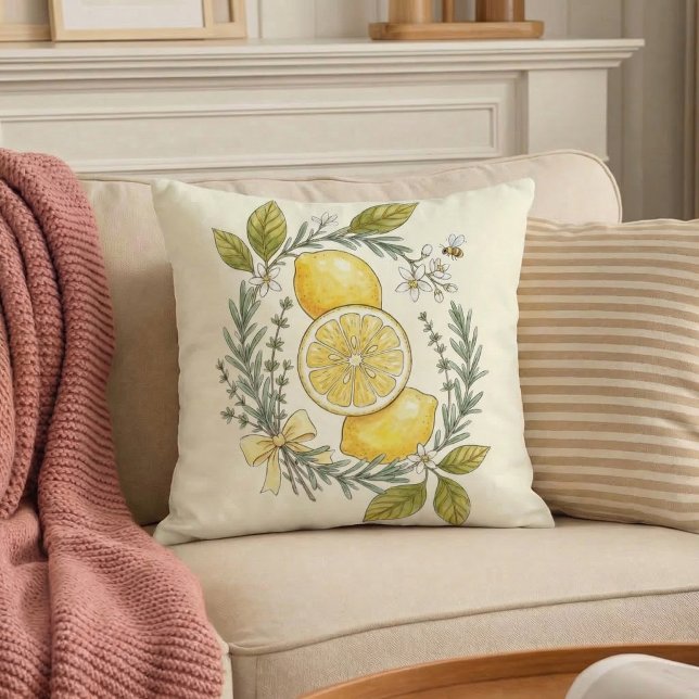 Coussin de jet de jardin botanique d'herbe au citr (Créateur téléchargé)
