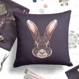 Coussin de jet de lapin de bois moderne pour la nu