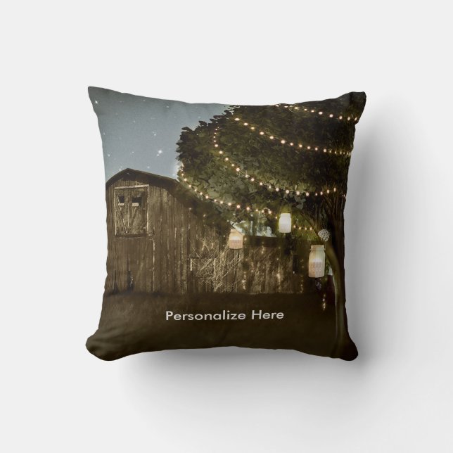 Coussin de jet de lumières de chaîne d'arbre et de (Recto)