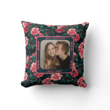 Coussin de jet de mariage sentimental contemporain