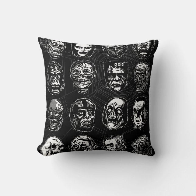 Coussin de jet de masques de monstres – Portrait d (Recto)