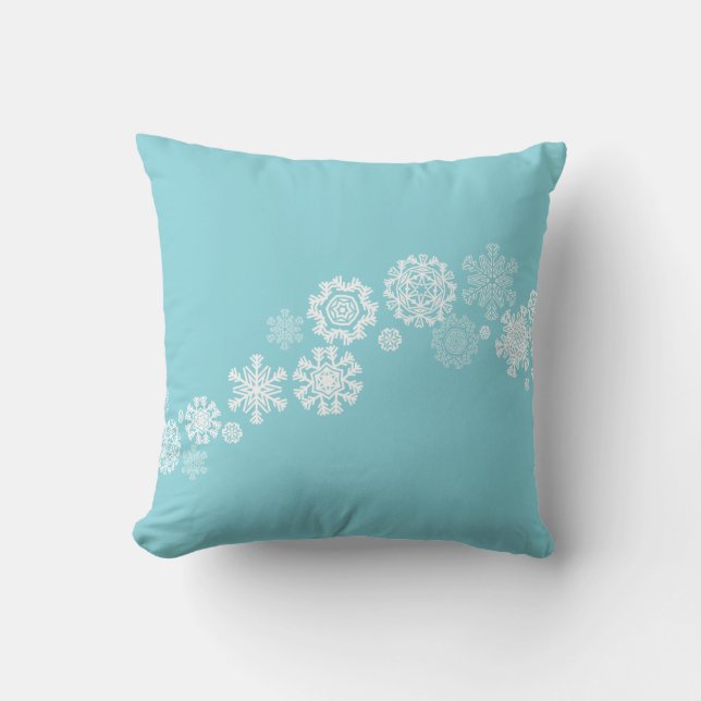 Coussin de jet de Noël - Flocons de neige (Recto)
