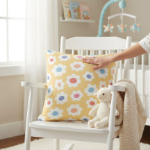 Coussin de jet de nurserie Groovy Flower Power Béb