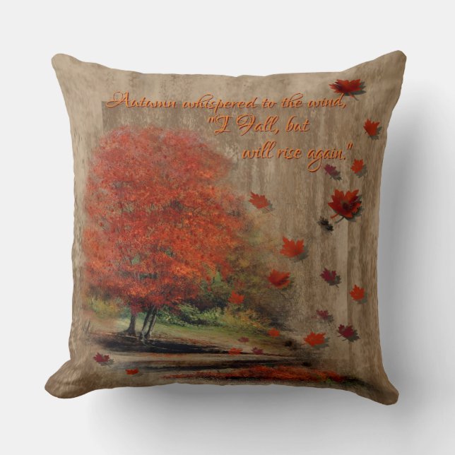 Coussin de jet de paysage de feuilles tombantes (Recto)