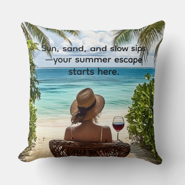 Coussin de jet de plage pour les vacances d'été (Recto)
