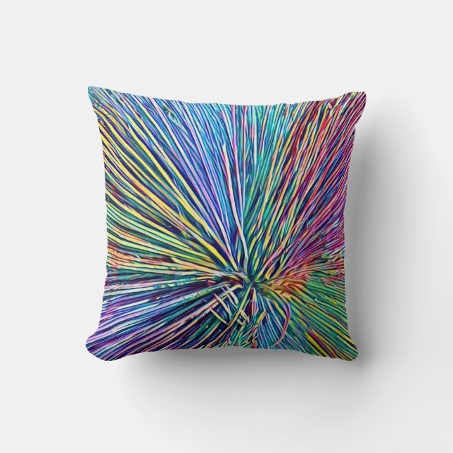 Coussin de jet de plante de couleurs arc-en-ciel (Recto)