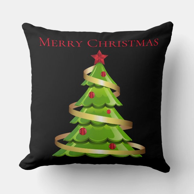 Coussin de jet de vacances-Arbre de Noël (Recto)