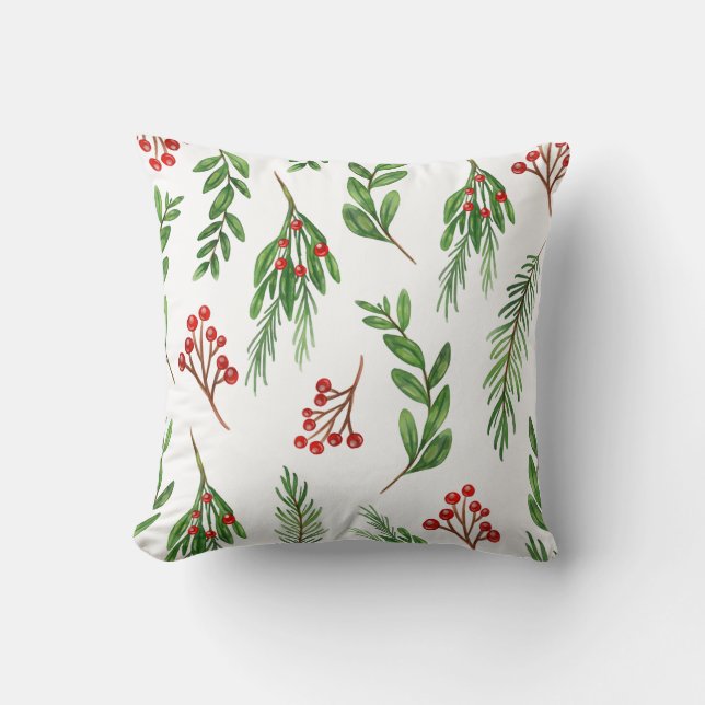Coussin de jet de vacances Baies d'hiver (Recto)