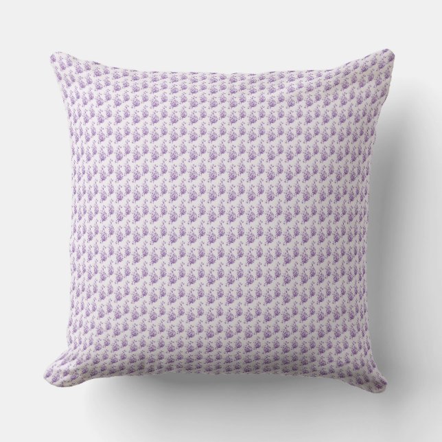 Coussin de jet délicat à motif de prairie florale  (Recto)