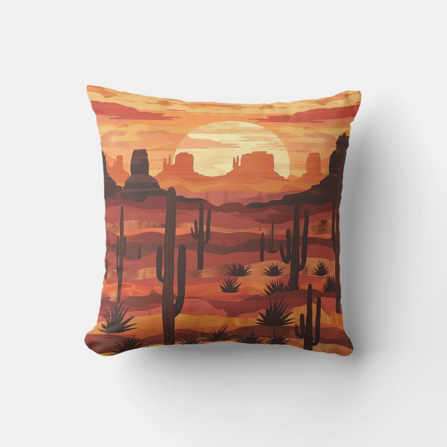 Coussin de jet Désert au coucher du soleil (Recto)
