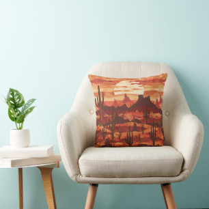 Coussin de jet Désert au coucher du soleil