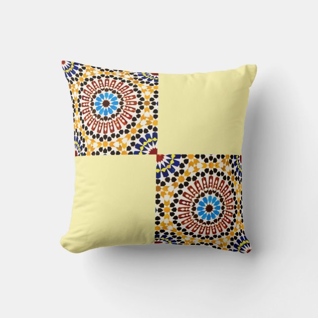 Coussin de jet d'harmonie Zellige marocain (Recto)