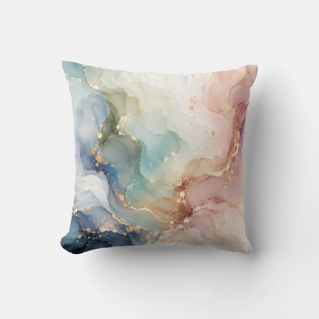 Coussin de jet élégant abstrait pastel (Recto)