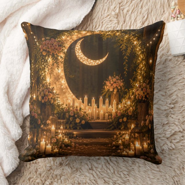  Coussin de jet élégant au clair de lune croissant (Couverture)