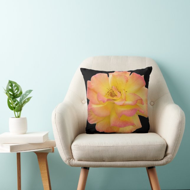 Coussin de jet élégant aux couleurs de pêche et de (Chaise)