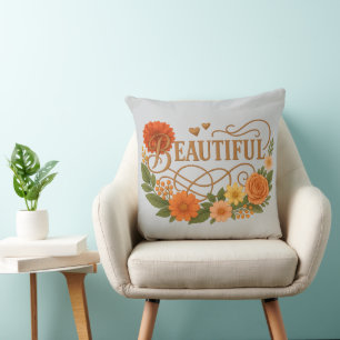 Coussin de jet élégant brodé