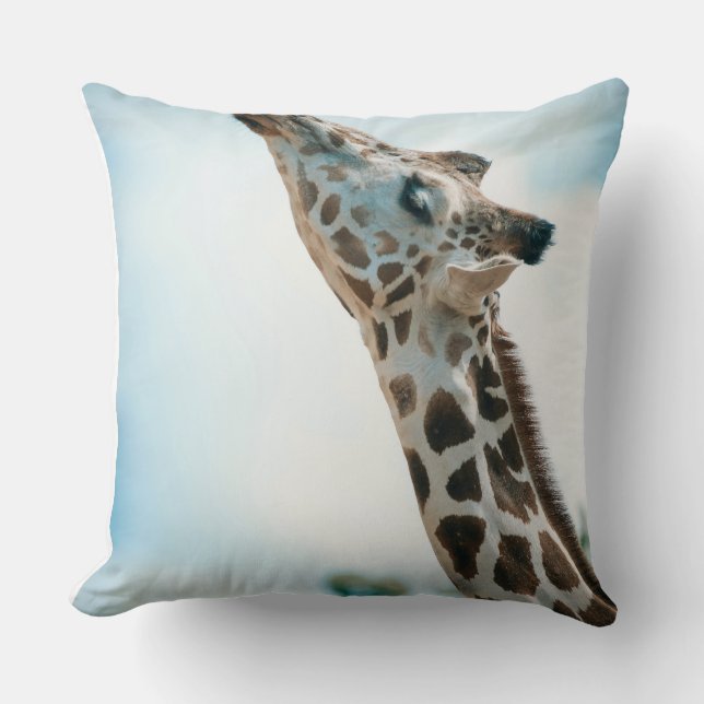 Coussin de jet élégant girafe sauvage – Animal de  (Recto)
