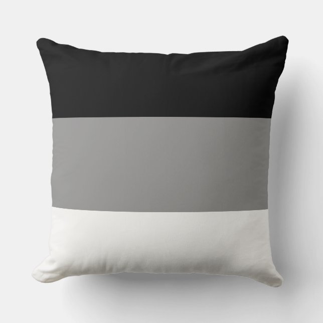 Coussin de jet élégant noir gris et blanc (Recto)