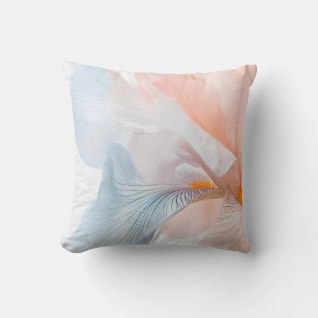 Coussin de jet en aquarelle florale pastel abstrai (Recto)