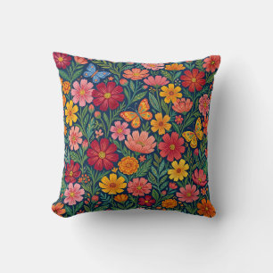 Coussin de jet en art folklorique mexicain - Cosmo