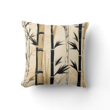 Coussin de jet en bambou Art Déco