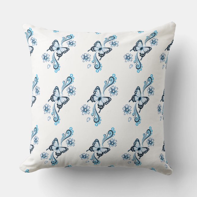Coussin de jet en coton de qualité A 20x20/Papillo (Recto)