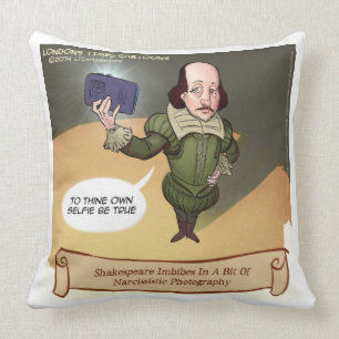 Coussin de jet en coton grand format avec Shakespe