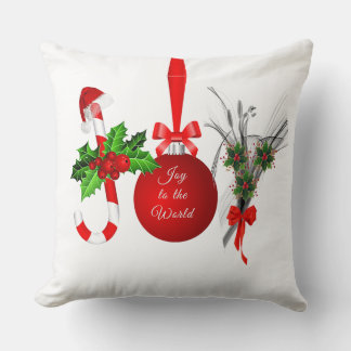 Coussin de jet en coton Joie de Noël