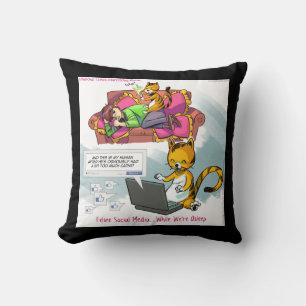 Coussin de jet en coton pour les réseaux sociaux d