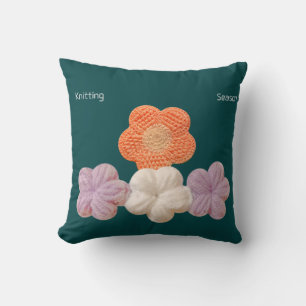 Coussin de jet en crochet de fleurs colorées – Flo