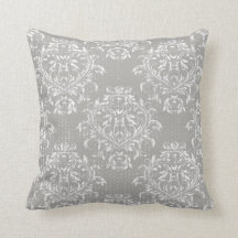 Coussin de jet en damas en détresse - Gris