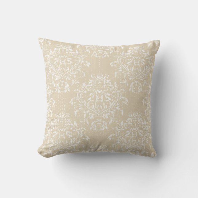 Coussin de jet en damas / jacquard en détresse - B (Recto)