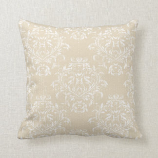 Coussin de jet en damas / jacquard en détresse - B