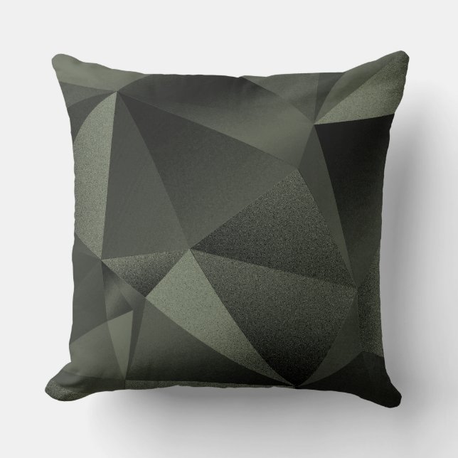 Coussin de jet en diamant géométrique à facettes S (Recto)